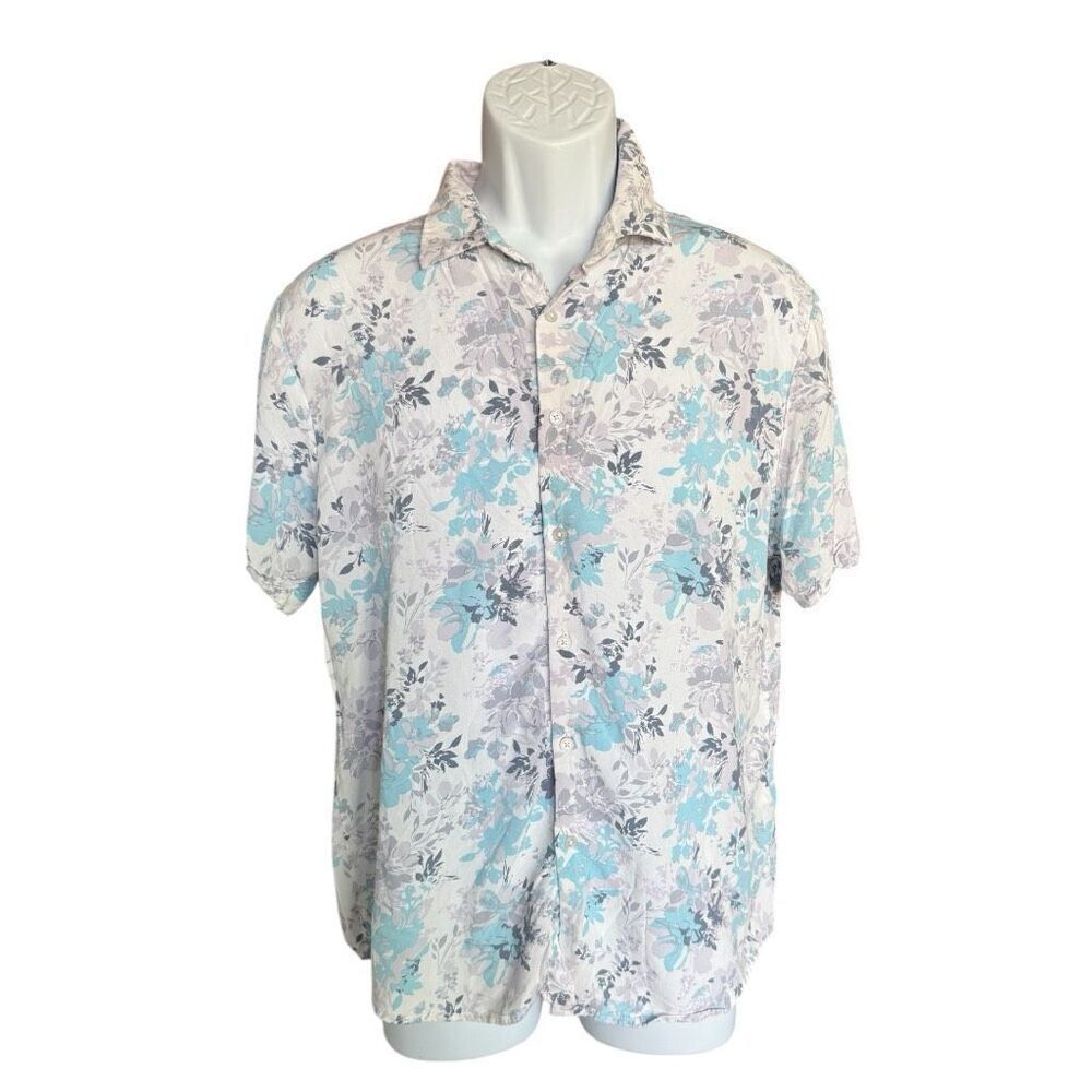 Mens Cactus Man Ricky Singh Floral Print Button Down Casual Weekend Shirt - Sz L